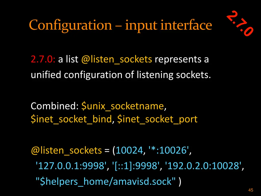 configuration input interface 1