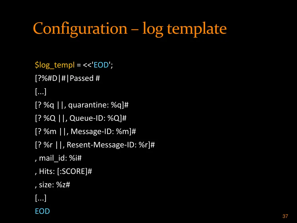 configuration log template