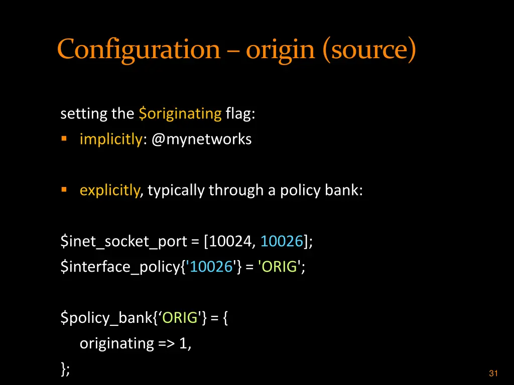 configuration origin source 1