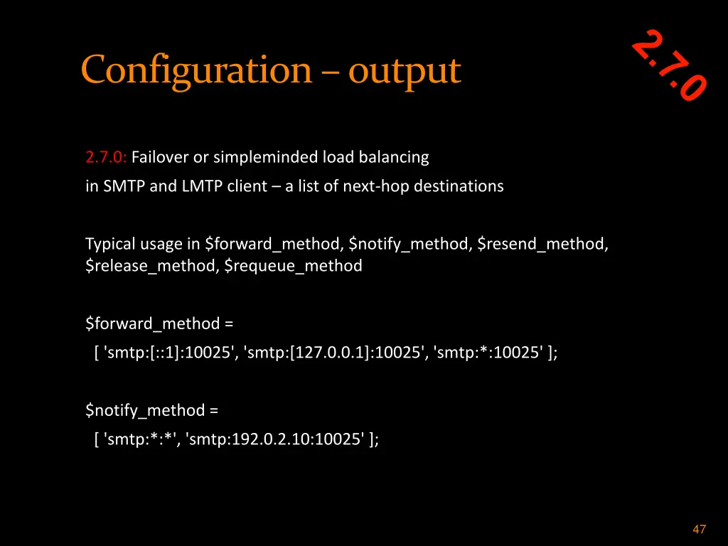 configuration output 1
