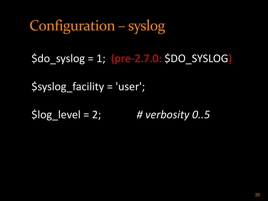 configuration syslog