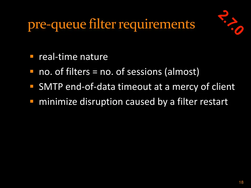 pre queue filter requirements