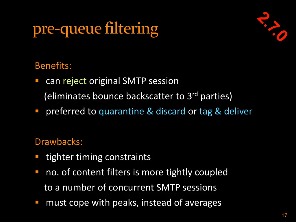 pre queue filtering