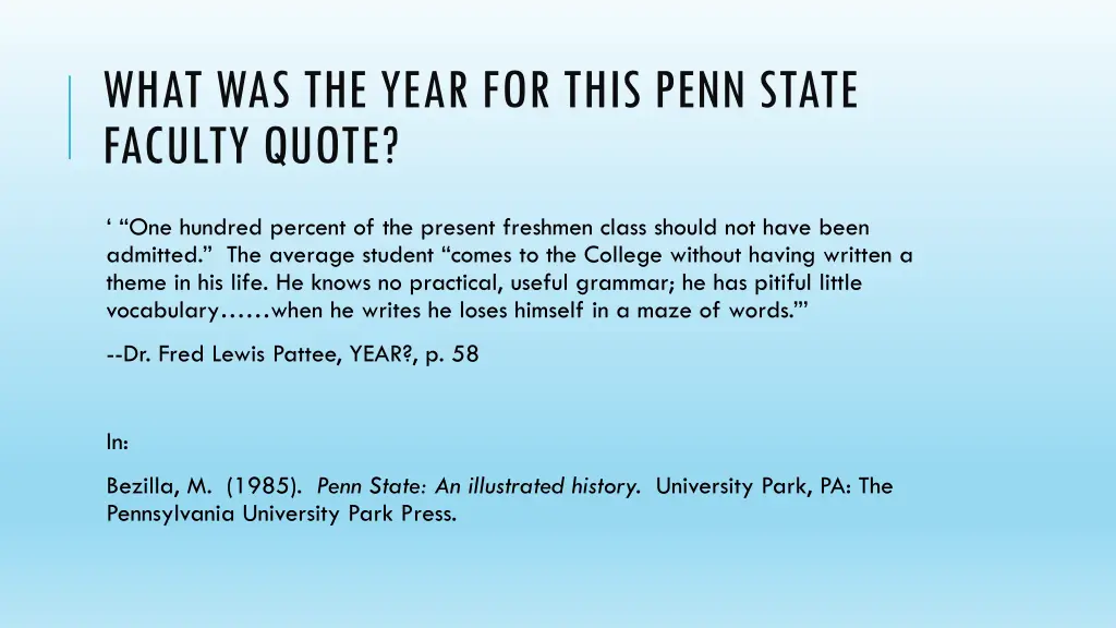 what was the year for this penn state faculty