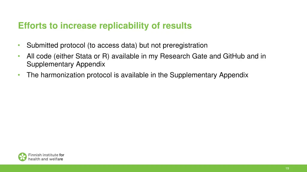 efforts to increase replicability of results