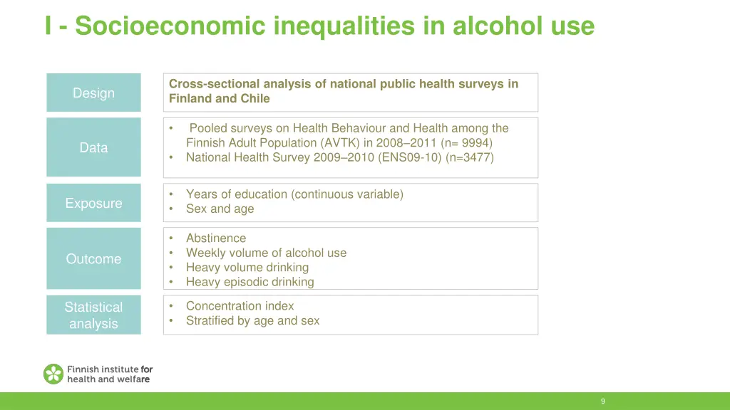 i socioeconomic inequalities in alcohol use