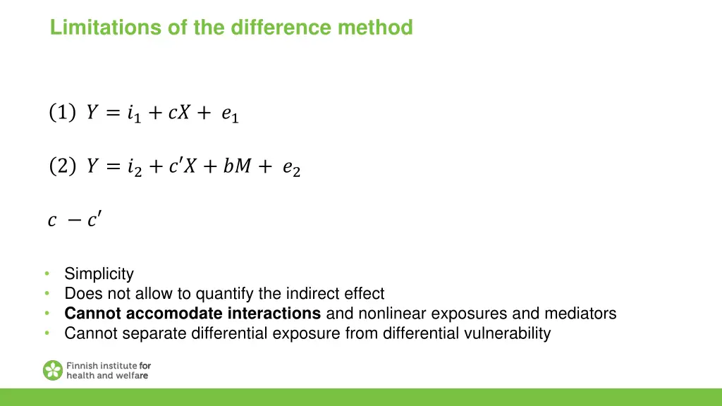 limitations of the difference method