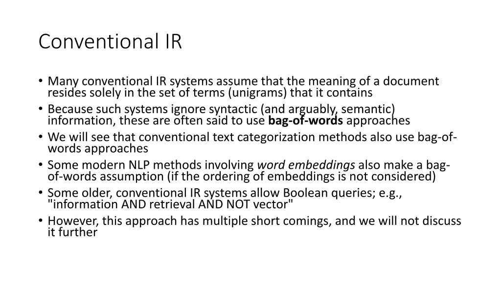 conventional ir