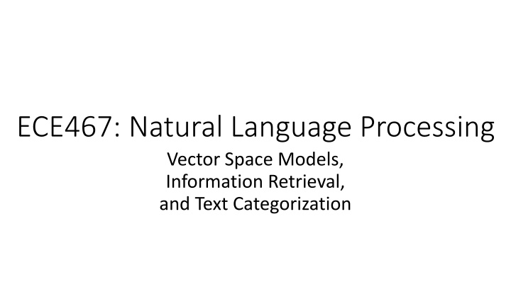 ece467 natural language processing vector space
