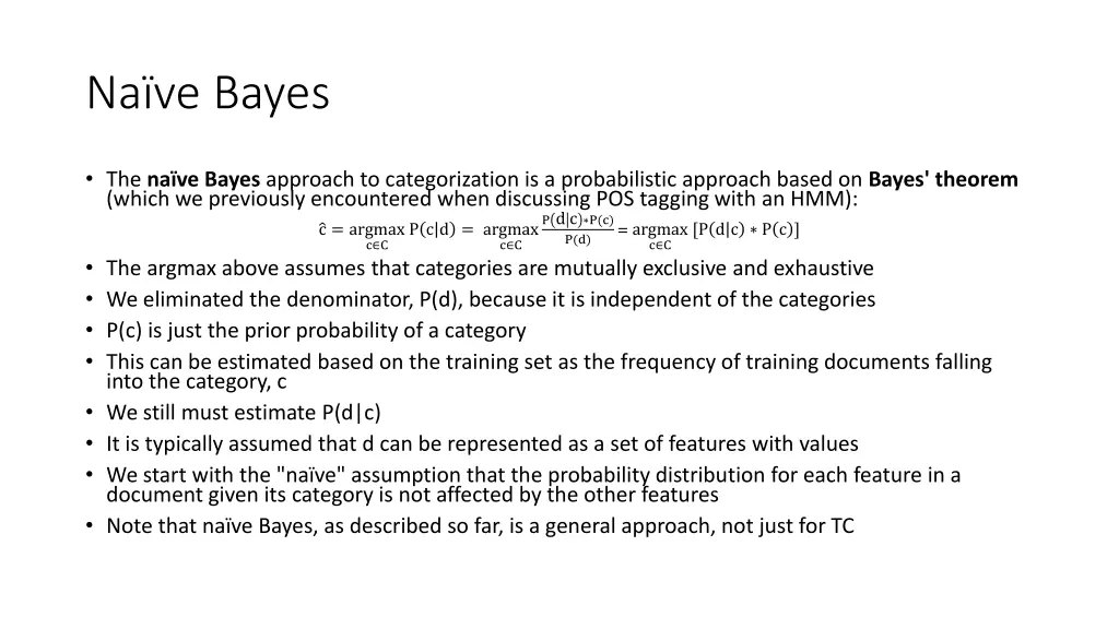 na ve bayes