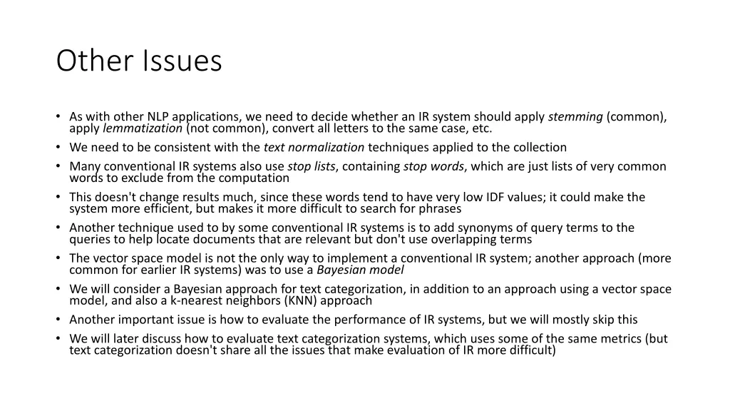 other issues