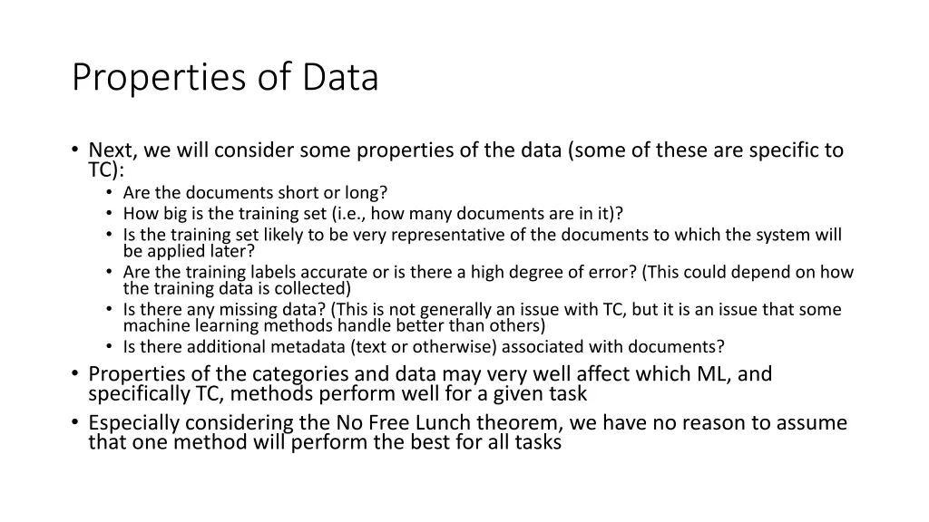 properties of data