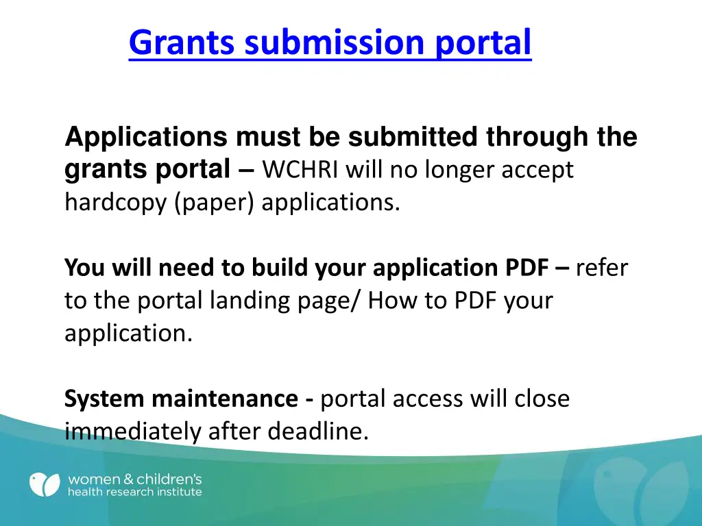grants submission portal