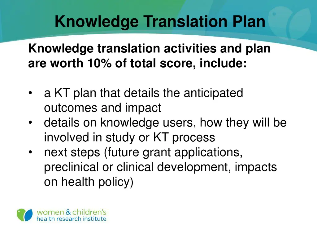 knowledge translation plan