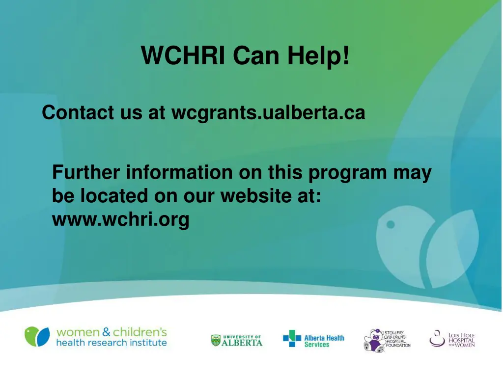 wchri can help