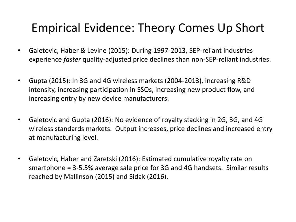 empirical evidence theory comes up short