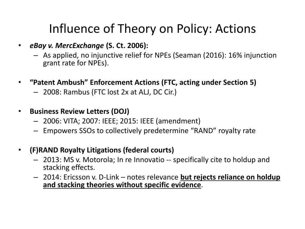 influence of theory on policy actions