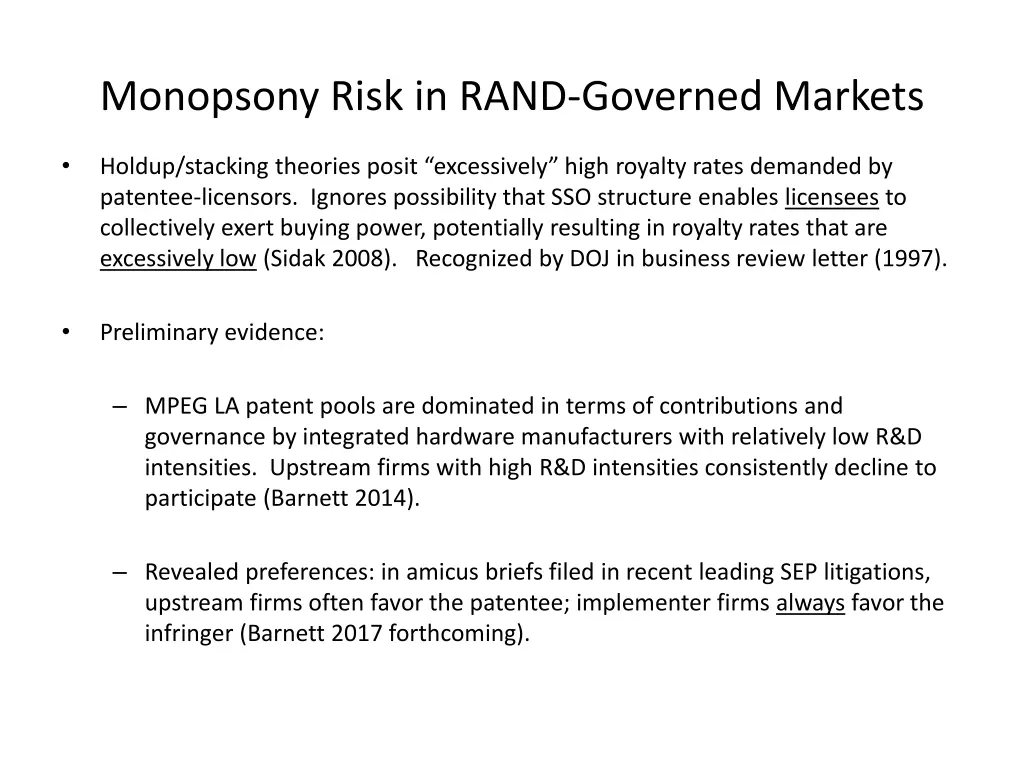 monopsony risk in rand governed markets