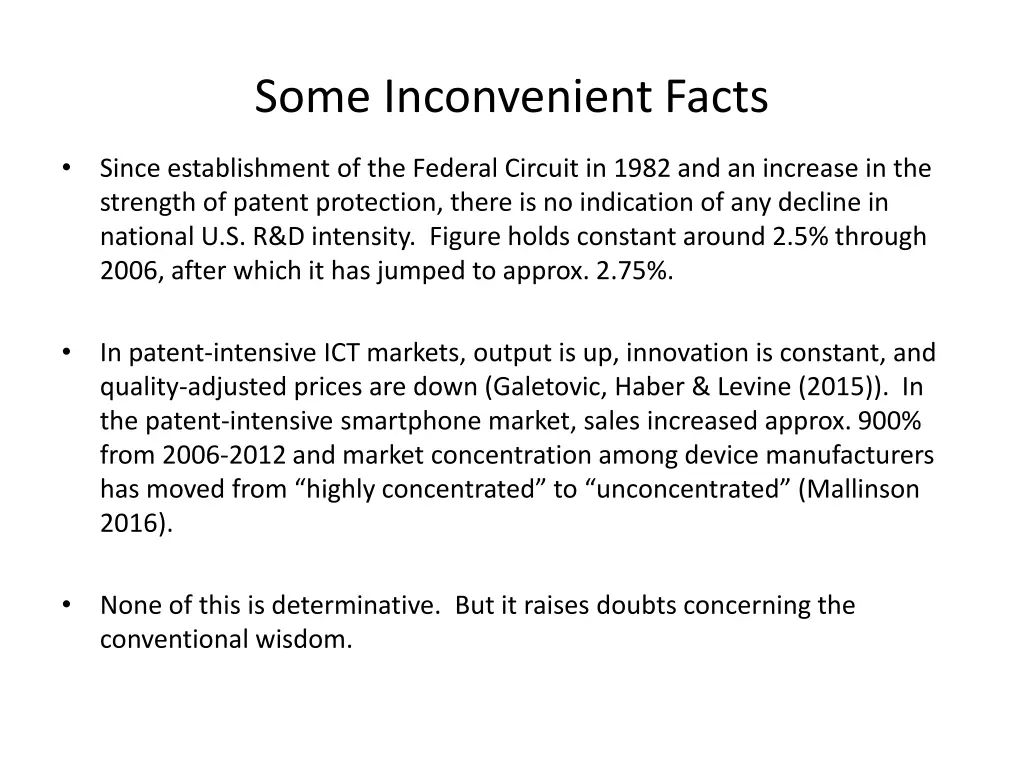 some inconvenient facts