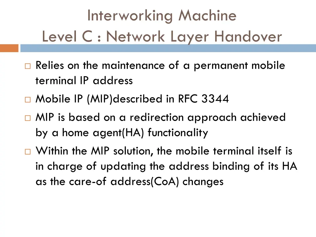 interworking machine level c network layer