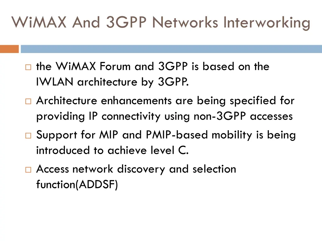 wimax and 3gpp networks interworking
