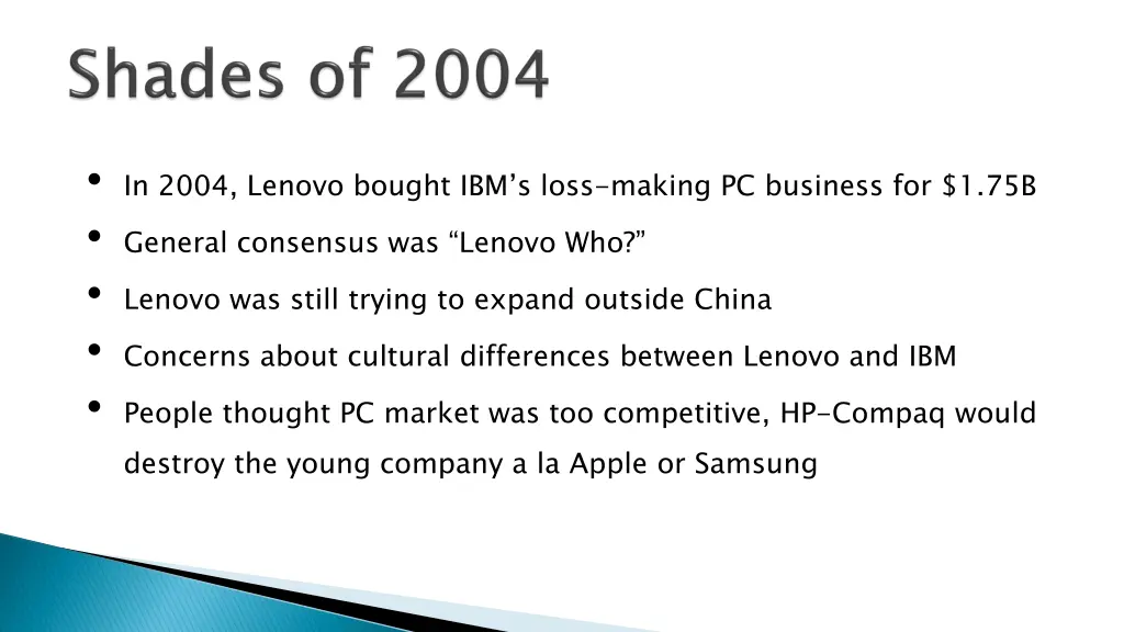 in 2004 lenovo bought ibm s loss making