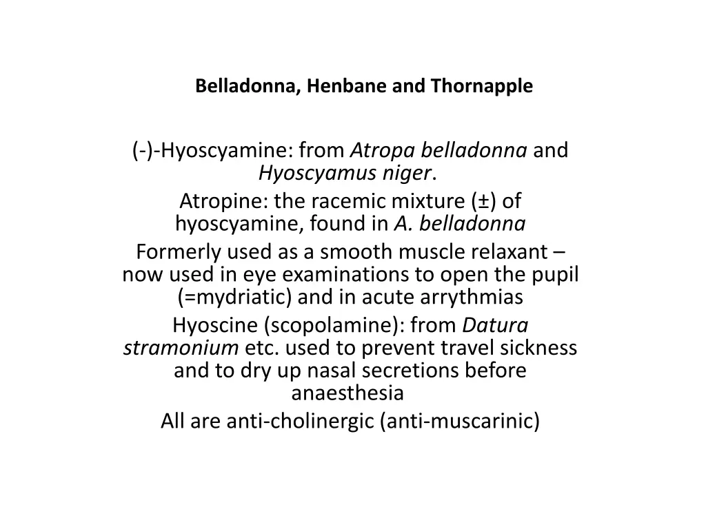 belladonna henbane and thornapple