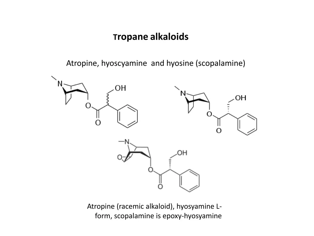 t ropanealkaloids