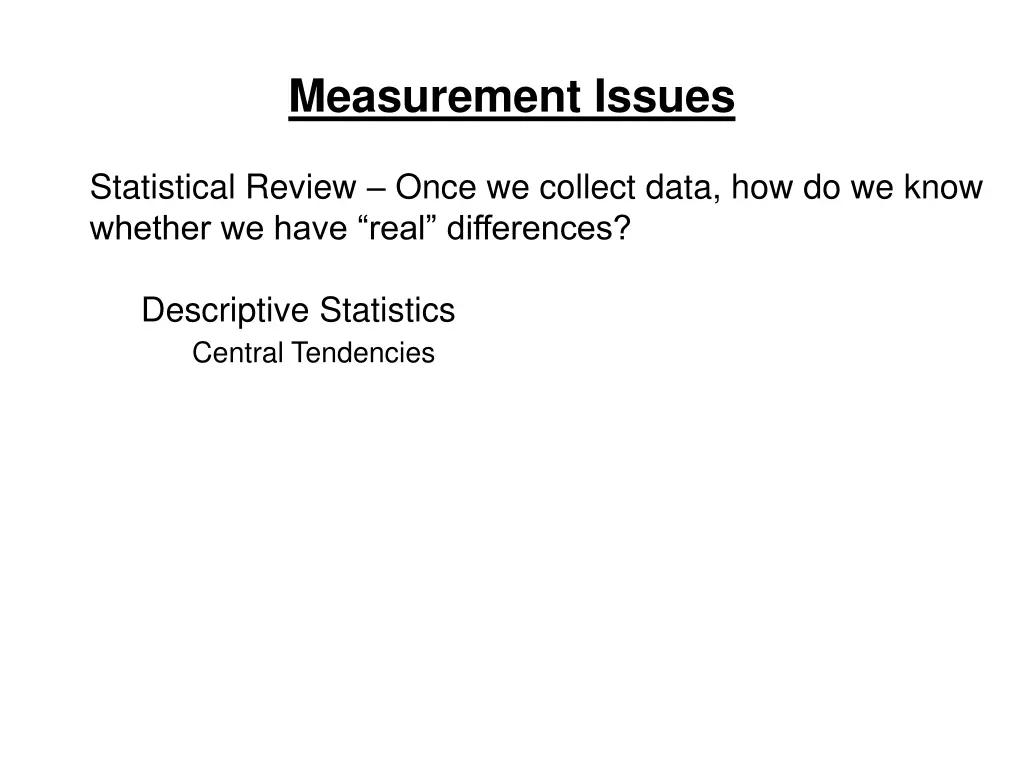 measurement issues 39