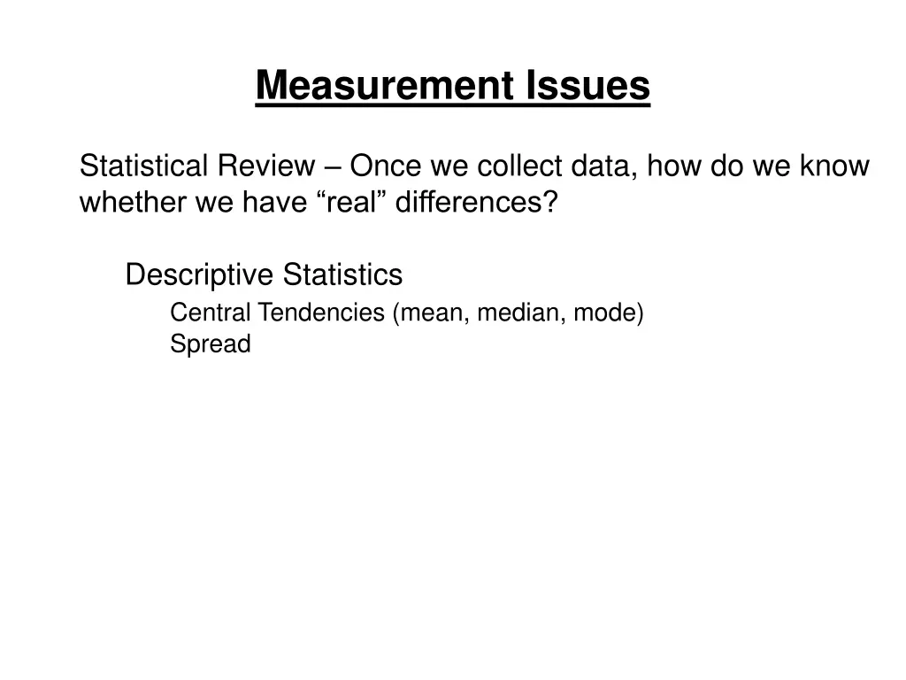 measurement issues 41