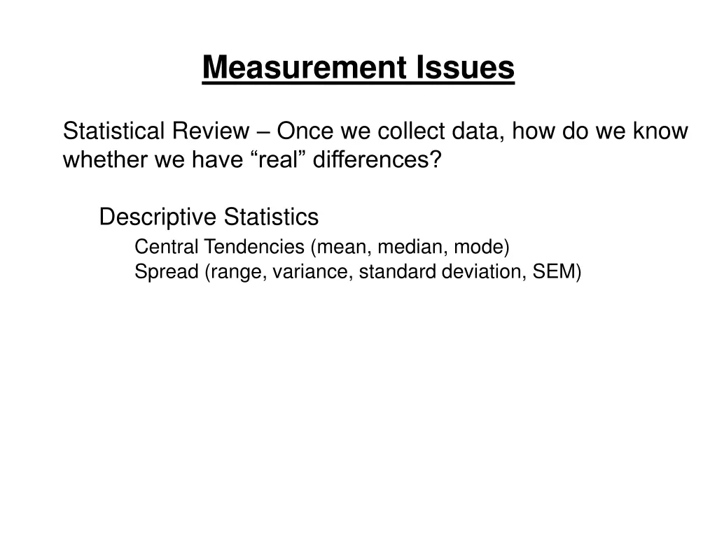 measurement issues 42