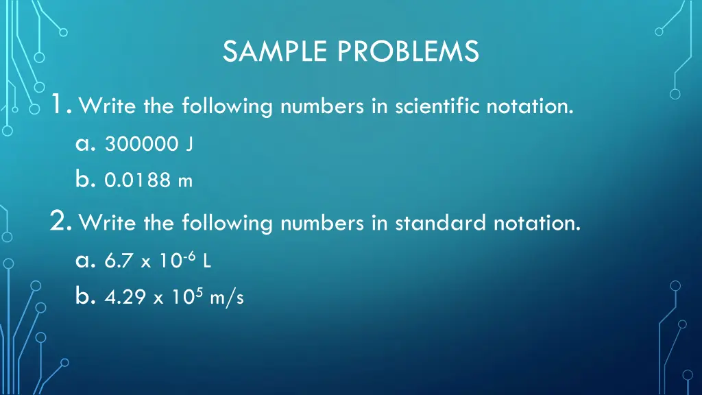 sample problems