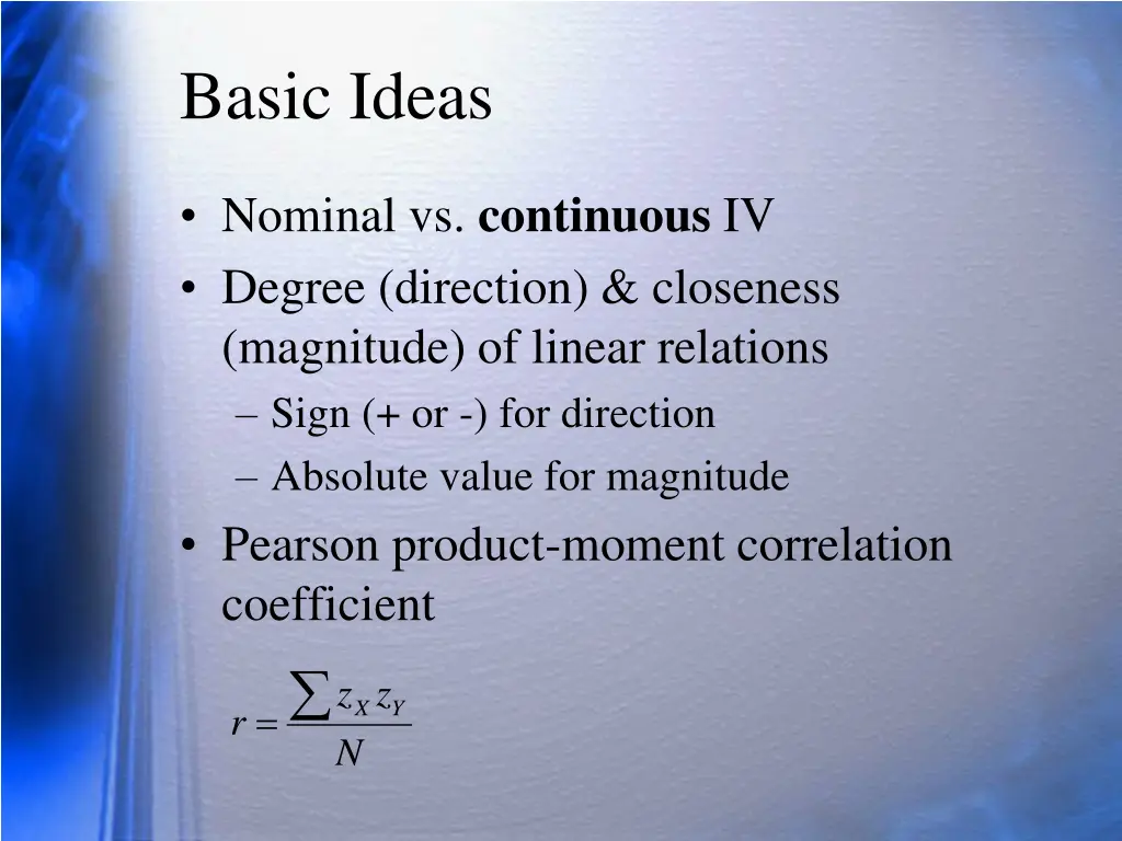basic ideas