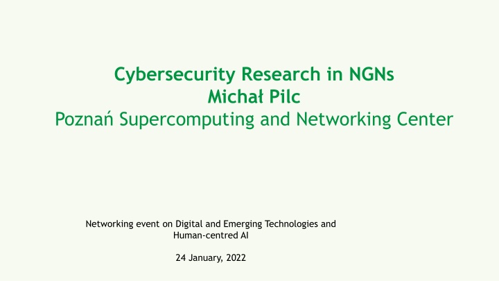 cybersecurity research in ngns micha pilc pozna