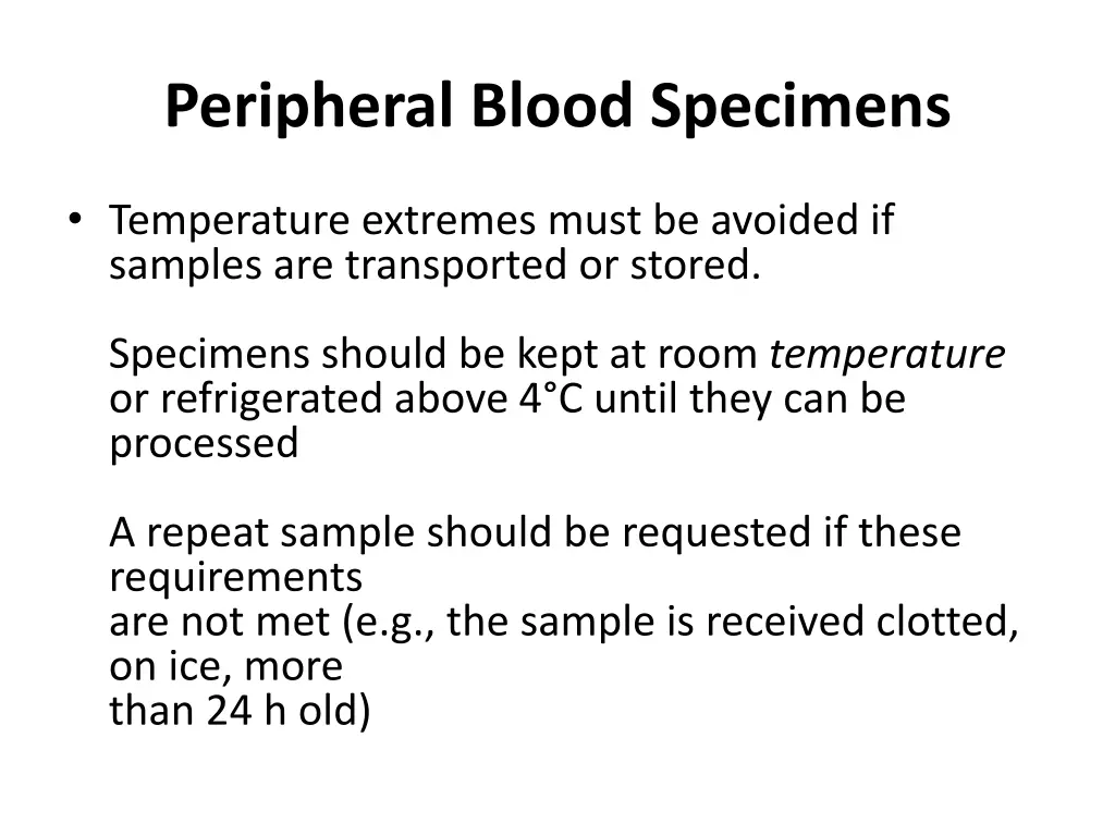 peripheral blood specimens
