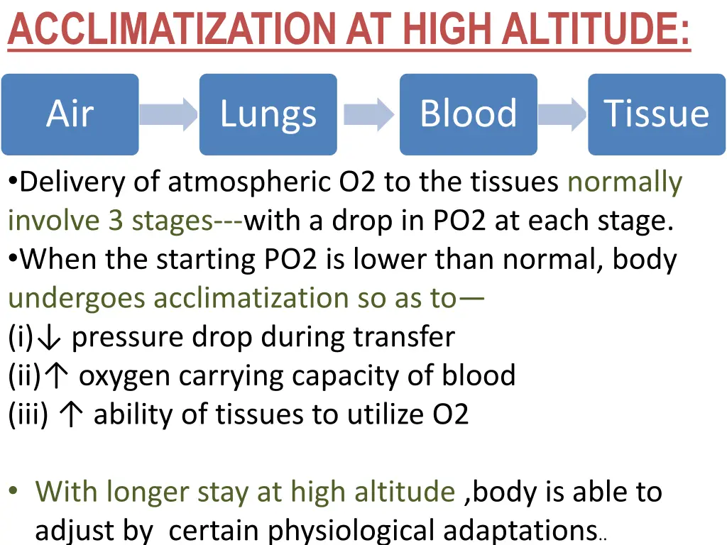 acclimatization at high altitude