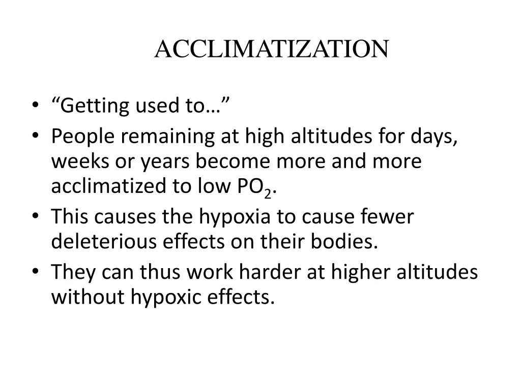 acclimatization
