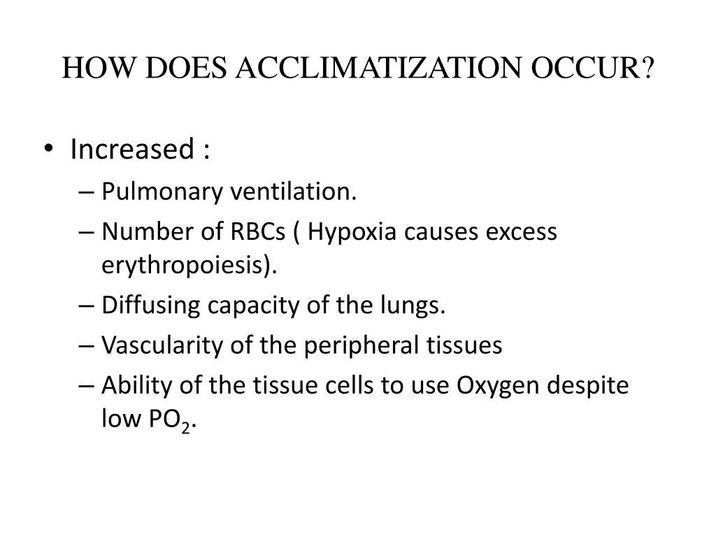 how does acclimatization occur