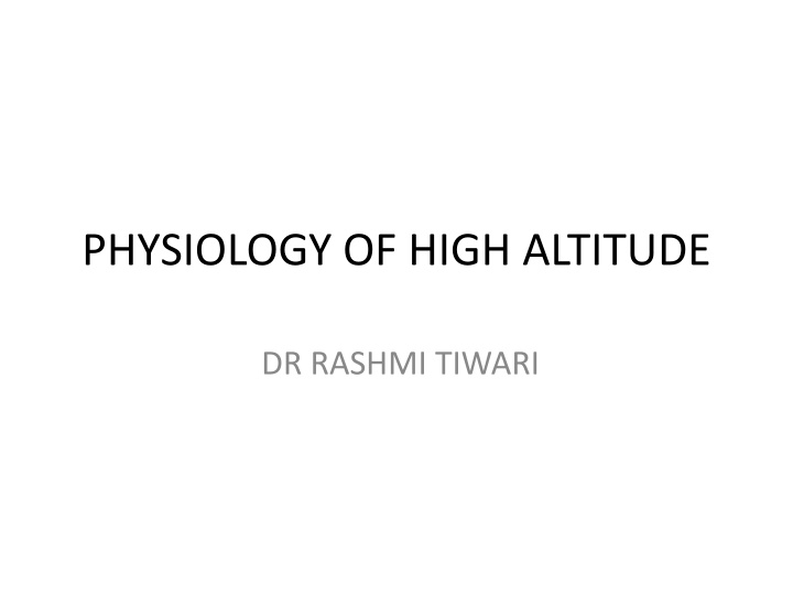 physiology of high altitude