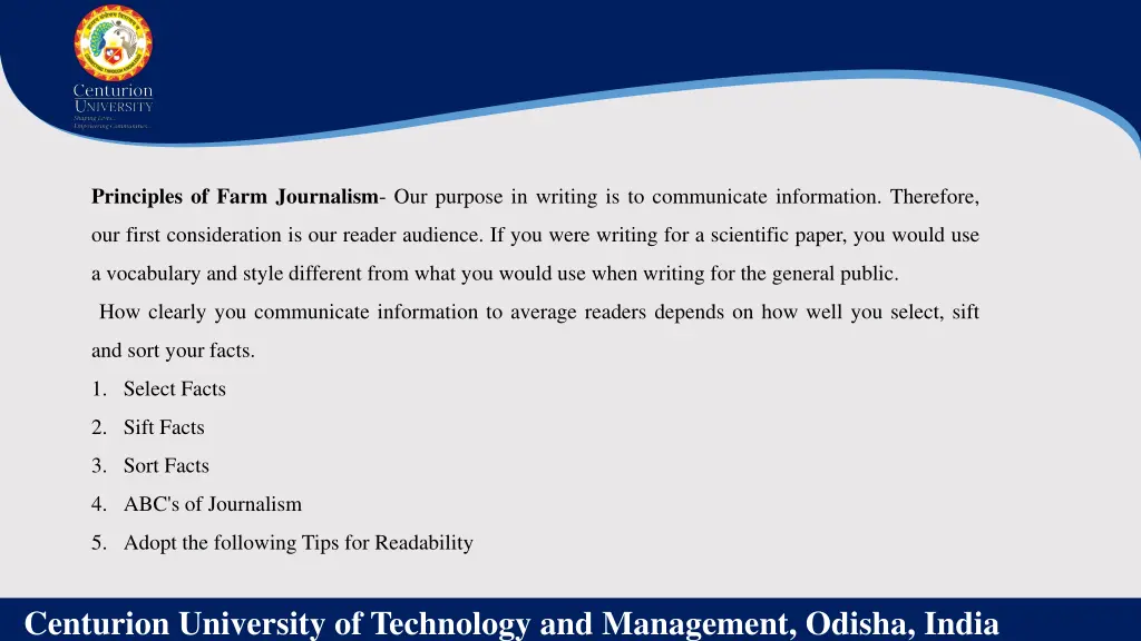 principles of farm journalism our purpose