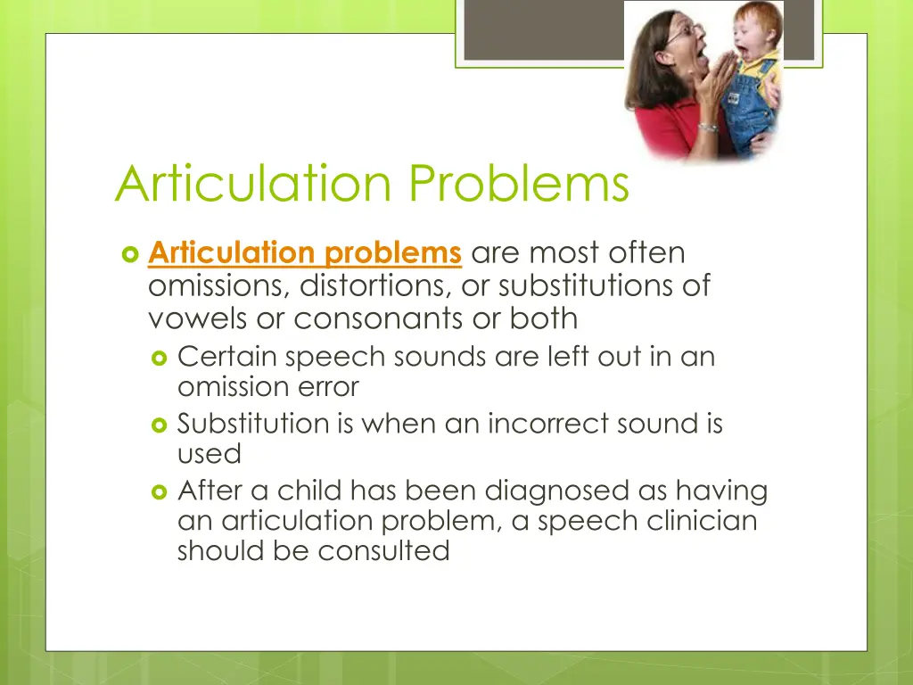 articulation problems