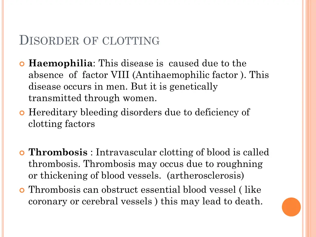 d isorder of clotting