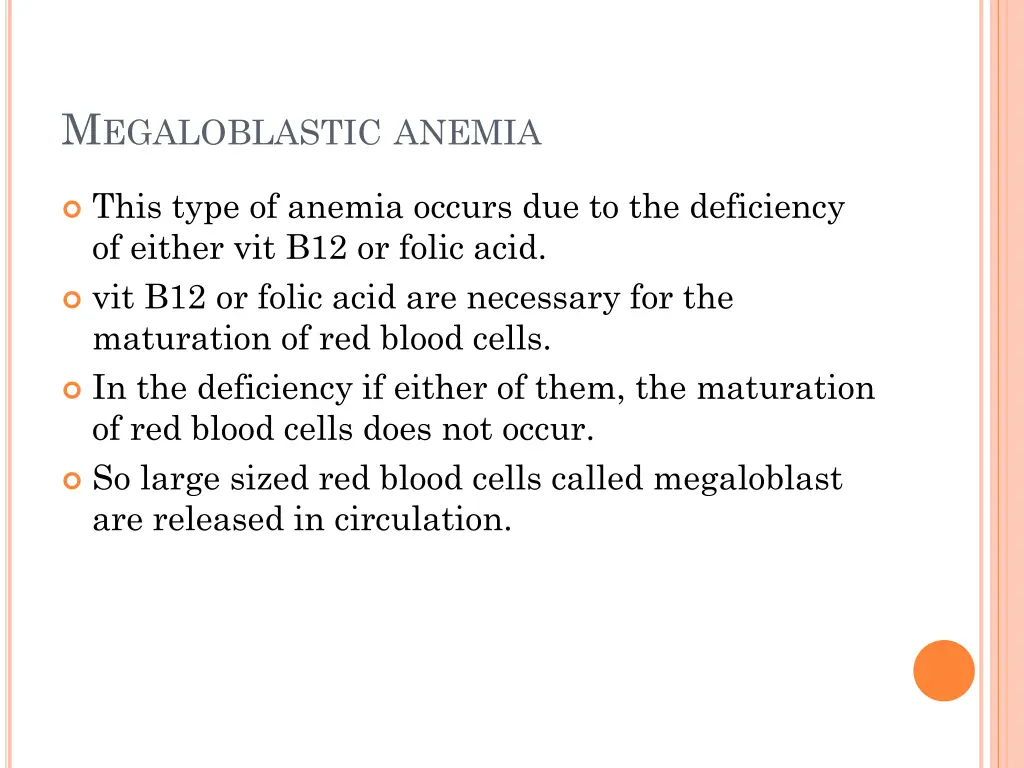 m egaloblastic anemia