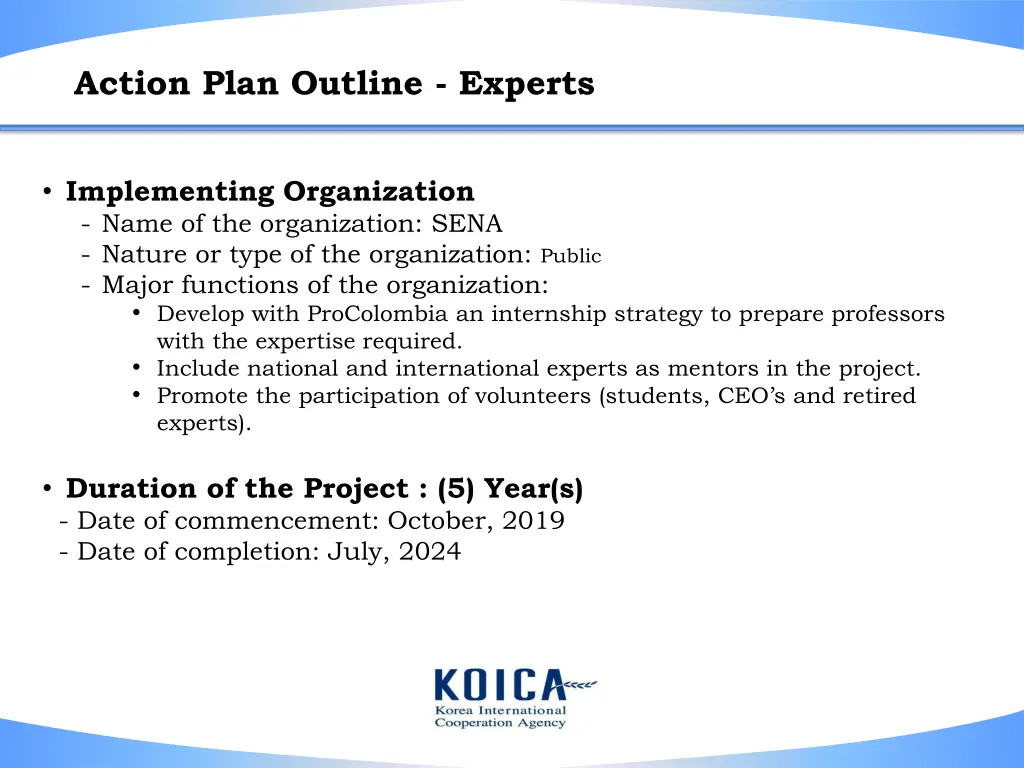 action plan outline experts