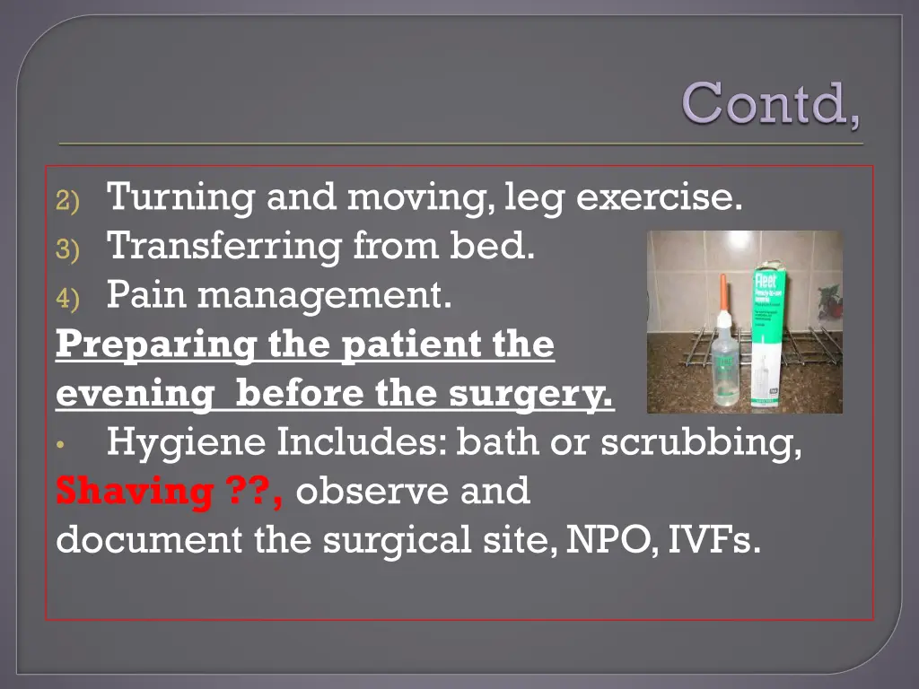 2 turning and moving leg exercise 3 transferring