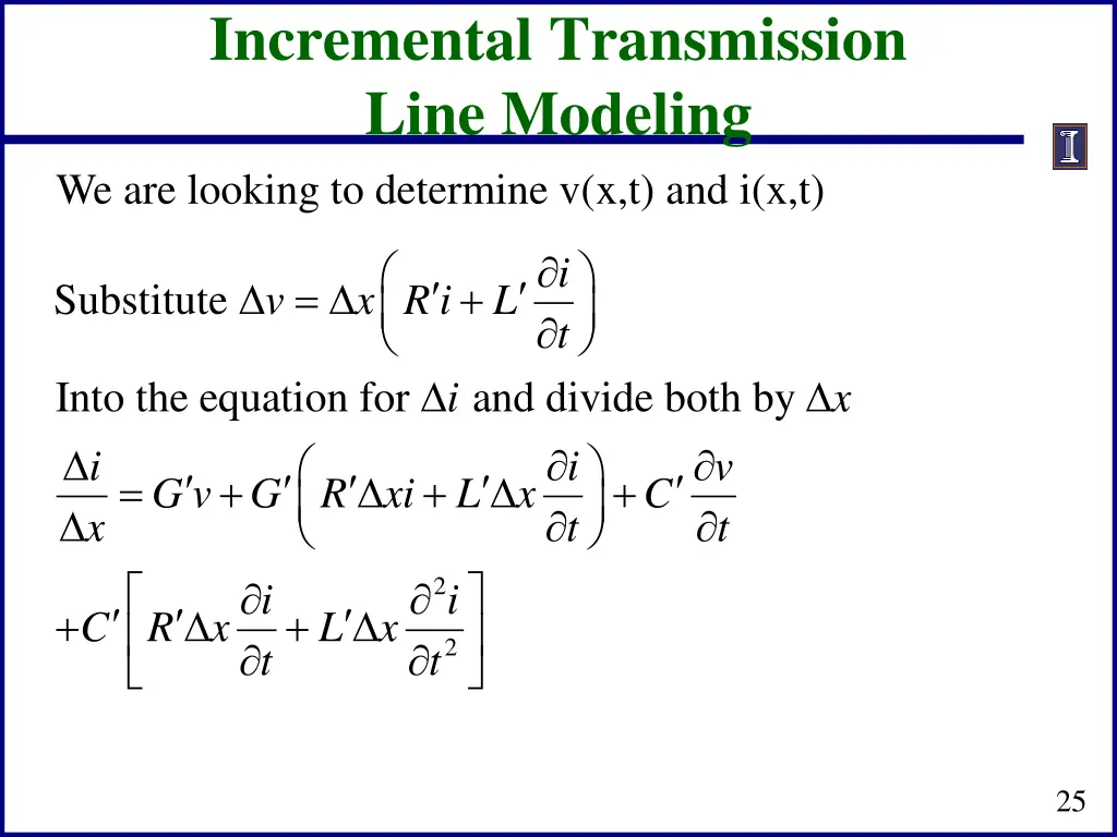 incremental transmission line modeling 1