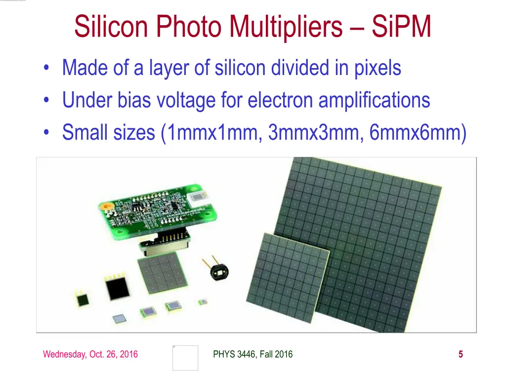 silicon photo multipliers sipm made of a layer
