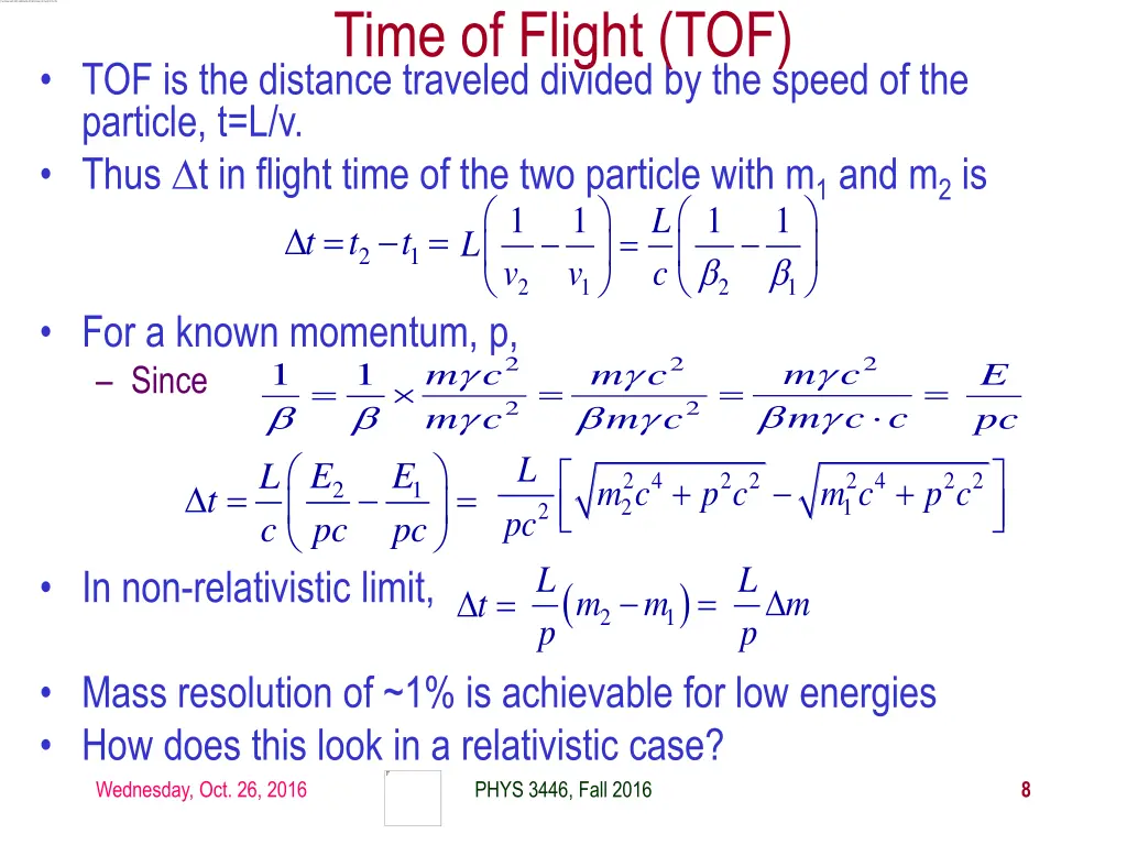 time of flight tof