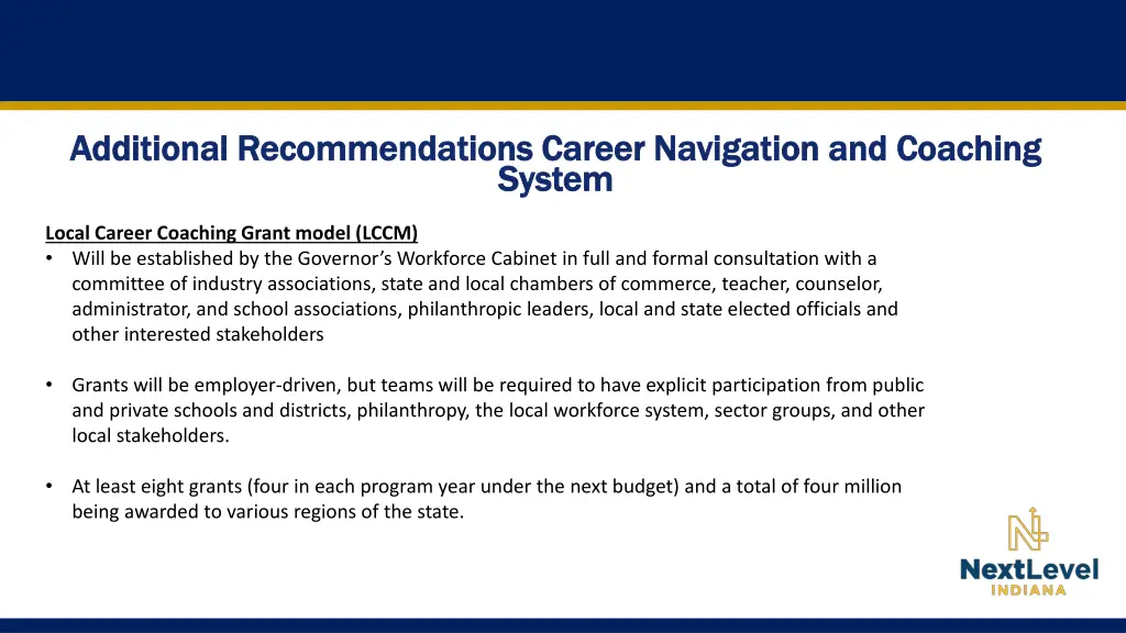 additional recommendations career navigation