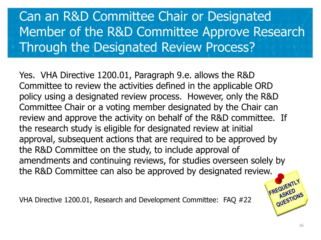 can an r d committee chair or designated member